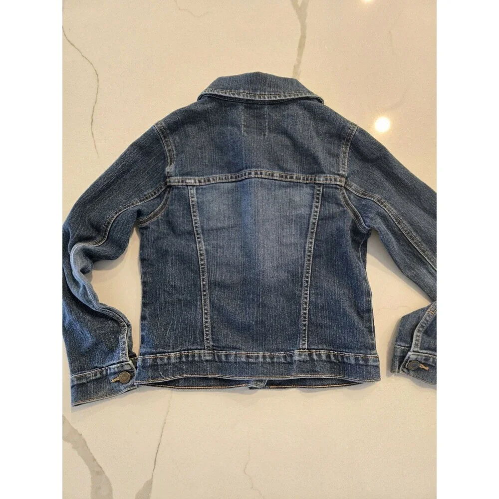 The Children's Place Size M 7/8 Denim Trucker Crop Jacket Kids Girls Blue Jean